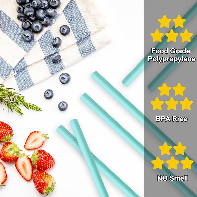 Replacement Straws Compatible with Owala Water Bottle Freepsip 24 Oz - Replacement Parts For Owala Cup 32 Oz -Accessories Set Include 6 BPA-FREE Straws and 1 Cleaning Brush Bubrike