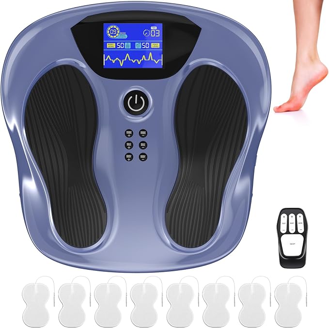 Creliver EMS Foot Stimulator Pro, EMS Foot Massager for Neuropathy with Ergonomic Sole, Neuropathy Pain Relief for Feet Circulation, Leg & Feet Massager with 8 Gel Pads, Tens Unit Muscle Stimulator - Bloomnest