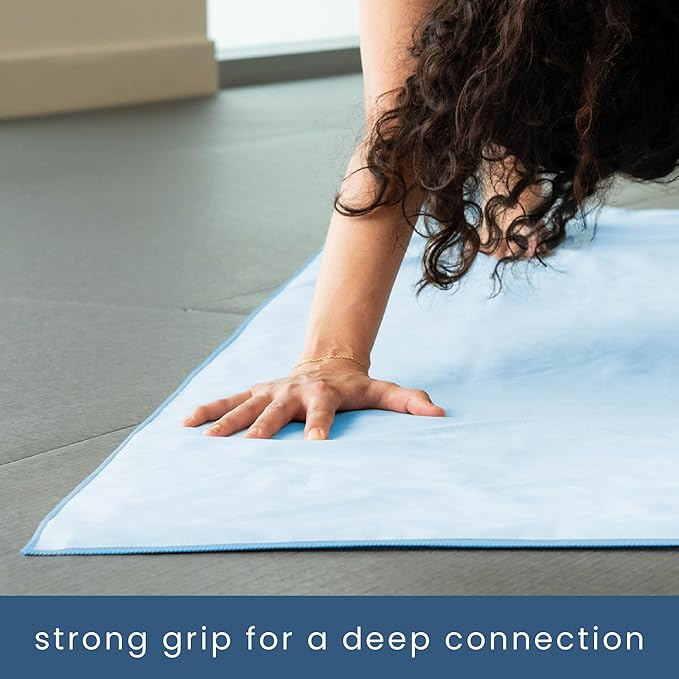 S&T INC. Yoga Mat Towel, Quick Dry Towel, Soft and Absorbent for Gym, Pilates, and Hot Yoga Mat, 1 Pack, 26.5 inches x 72 inches, Microfiber, Blue - Bloomnest