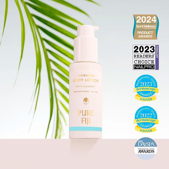 PURE FIJI Hydrating Body Lotion Travel Size, White Gingerlily (3oz/90ml)