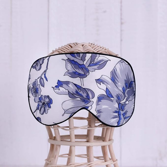 Maxfeel 100% Pure Silk Eye Mask - Sleep Eye Cover in Printed Colors (#11) - Bloomnest