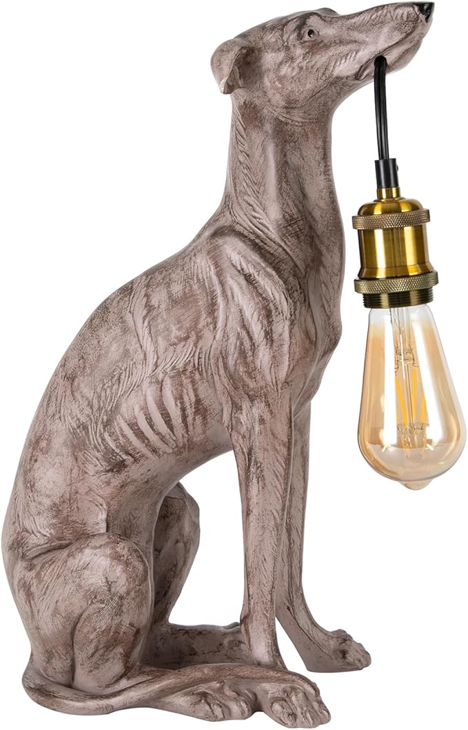 Modern Resin Carved Dog Table Lamp Sitting Dog Floor Lamp Animal Table lamp Creative Desk Lamp for Home Decor,Living Room, Bedroom H17inch Cord 5.9ft - Bloomnest