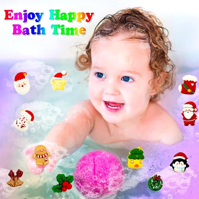 VVBAODL Christmas Bath Bombs Advent Calendar for Kids - 24 Days Bath Bomb Set with 24 Surprise Toys Inside, Xmas Countdown Calendar Gift for Girls & Boys (2025) - Bloomnest