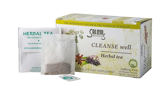 Salem Botanicals Cleanse Well Tea - Herbal Blend for Digestive Health | Supports Digestion, Bloating Relief & Detoxification - Caffeine-Free | 20 Tea Bags - Bloomnest