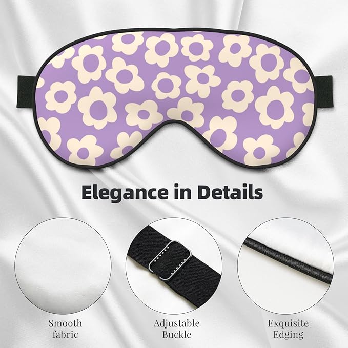 Vintage Groovy Flowers Sleeping Eye Mask Eye Mask for Sleeping Soft Comfort Eye Shade Blackout Eye Cover for Deep Rest Travel Nap Meditation - Bloomnest