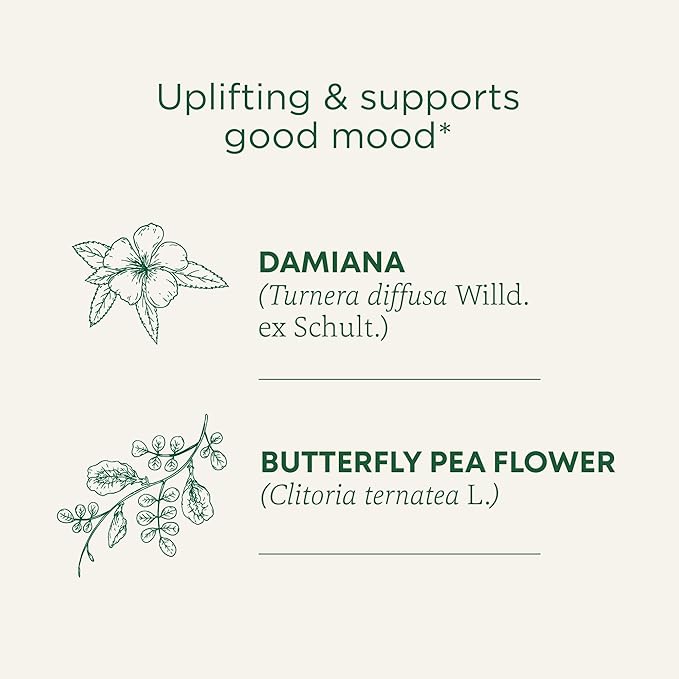Traditional Medicinals Organic, Rosy Mood, Damiana & Butterfly Pea Flower - Uplifting Mood Support - Kosher, Non-GMO, Caffeine-Free, Compostable - 16 Tea Bags - Bloomnest