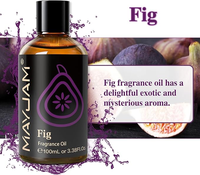 MAYJAM 100ML/3.38FL.OZ Fig Fragrance Oils with Glass Dropper, Essential Oils for Diffusers for Home, Long Lasting Scented Oils for Diffusers Soap Candle Making - Bloomnest