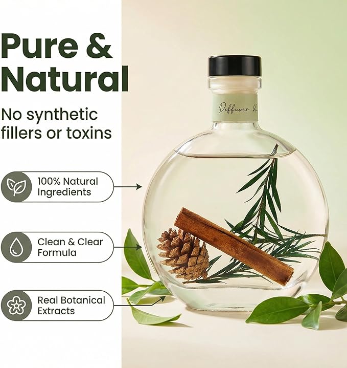 Cedar Wood & White Musk Essential Oil Reed Diffuser for Home&Office, Luxury Hotel Collection Diffuser Oil Inspired by Ritz Carlton, Bathroom,Bedroom&Living Room Shelf Decor,Non-Toxic & Gift Ready - Bloomnest