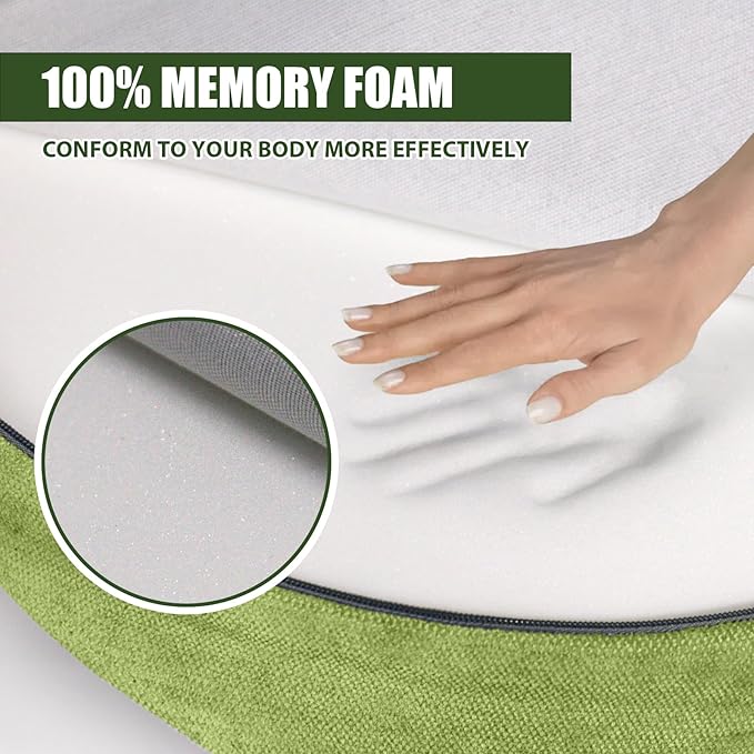 Meditation Cushion - Floor Pillow, Enlarge High Density Extremely Firm, Large Big Foam Floor Cushion Seating for Adults - Premium Yoga Pillows for Adults Gifts for Women, Men Green - Bloomnest