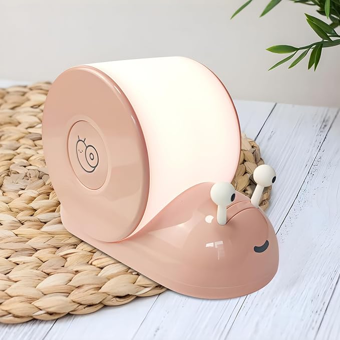 Cute Snail Night Light | Magnetic Base Dimmable Bedside Lamp | 800mAh Long-Lasting Soft Light |USB Rechargeable Timer Safe Portable LED Lamps|Breastfeeding Dorm Room Decor - Bloomnest
