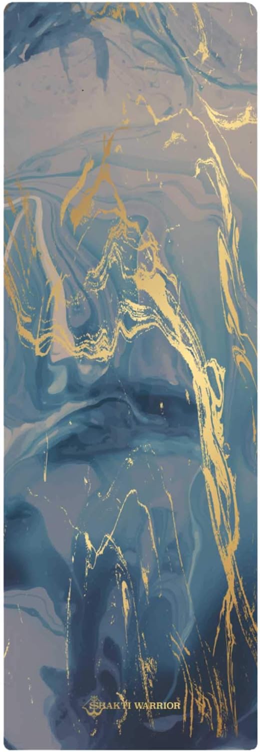 Shakti Warrior Suede yoga mat - Premium Printed Natural Eco-friendly Non-Slip Mat Great for Hot Yoga, Pilates, Workouts (72 inch x 24 inch x 3mm thick)