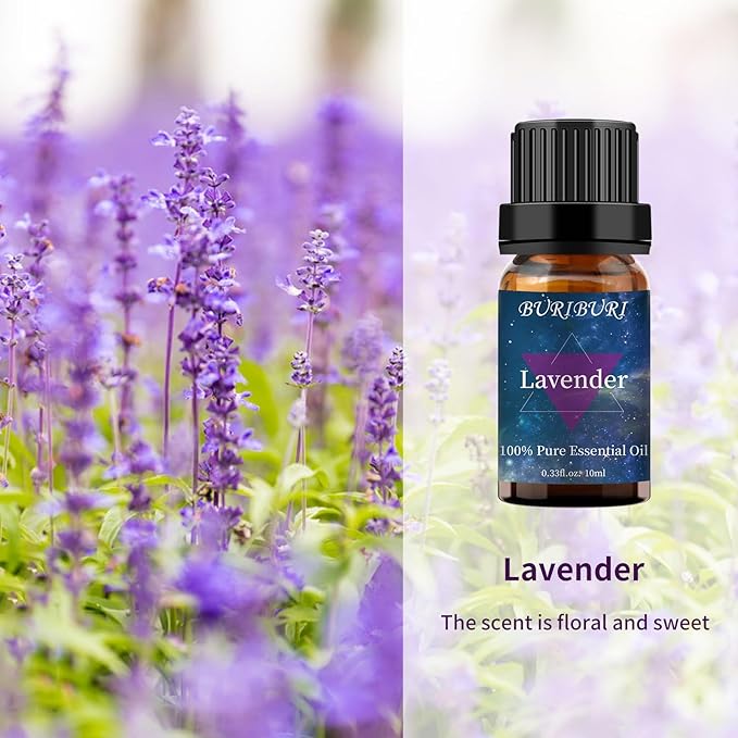 BURIBURI Eucalyptus Oil and Lavender Essential Oil Set 2 Pack, 100% Pure Diffuser Oil Eucalyptus Essential Oil for Massage, Soap Making BURIBURI