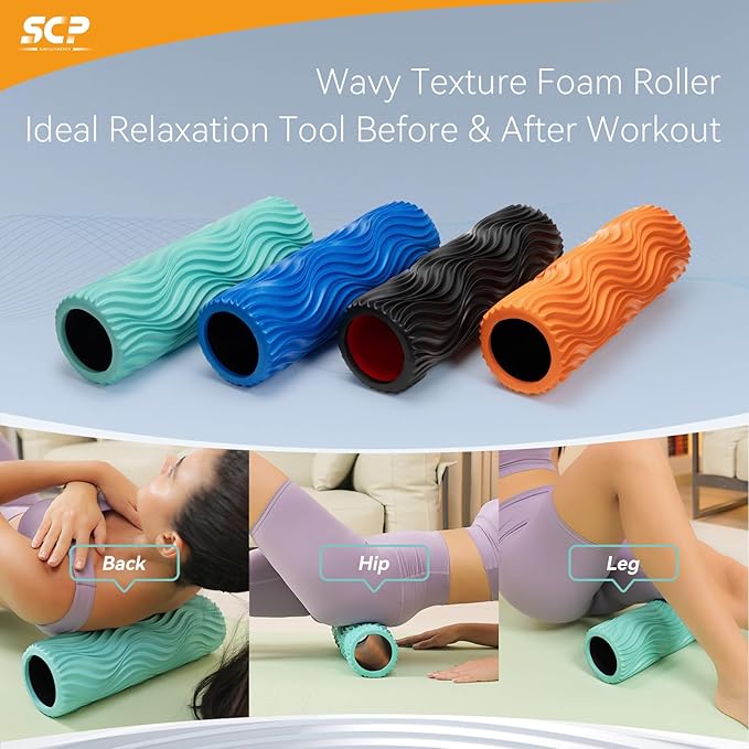 SUBCULTURE Pick Foam Roller - Medium Density Deep Tissue Massager for Muscle Massage and Myofascial Wave Textured Release, Back Roller for Pain Relief & Stretching