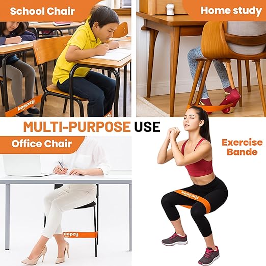 4 Pack Chair Bands, Anti Slip Chair Bands for Kids with Fidgety Feet, ADHD Chair Bands for Classroom, Desk Bands for Student Desks, Sensory Chair Rubber Bands - Bloomnest