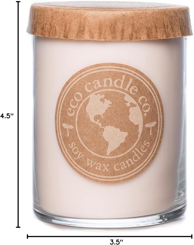 ECO CANDLE CO. Recycled Candle, Lovely, 18 oz. - Scents Of Lavender, Rosewood, Orchid, Bergamot, Cedarwood, & Musk - 100% Soy Wax, No Lead, Kraft Paper Label & Lid, Hand Poured, Midwest Grown Soybeans - Bloomnest