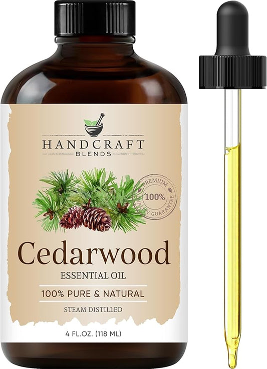 Handcraft Blends Cedarwood Essential Oil – Huge 4 Fl Oz – 100% Pure and Natural – Premium Grade Essential Oil for Diffuser and Aromatherapy, Skin, Massage, Candle and Soap Making Fragrance - Bloomnest