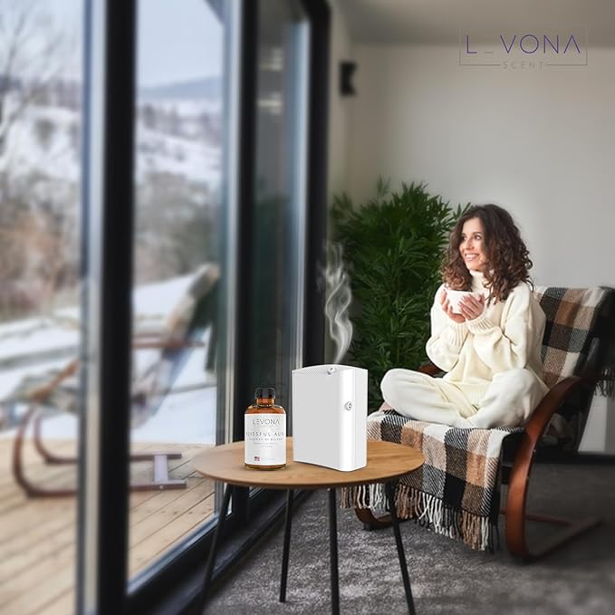 Levona Scent Essential Oil - Fresh Aroma for Home, Office, Hotel & Spa, Perfect in Humidifiers and Diffusers, Luxury Fragrance, With Roses, Geranium, Zesty Lemon Notes - 500ml/ 17 fl oz, Blissful Aura LEVONASCENT