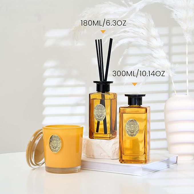 M&SENSE 10.14 oz Large Reed Diffuser Set | New Home Scent Oil Diffuser with Sticks | Hotel Collection Non-Toxic Essential Oil |for Bedroom Bathroom Living Room - Bloomnest