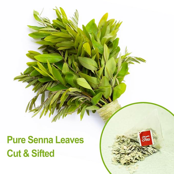 FullChea - Senna Tea, 50 Teabags, 1.5g/bag - Naturally Senna Leaf Tea for Constipation - Non-GMO - Caffeine-free - Support Digestion & Boost Immune System - Bloomnest