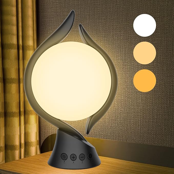 Voraiya Light Therapy Lamp 10000 Lux, UV-Free Therapy Light with 5 Brightness, 3 Color Temperature, 4 Timer, Memory Function, Full Spectrum, Bright Seasonal Sun Light Lamp for Bedroom, Office (Black) - Bloomnest
