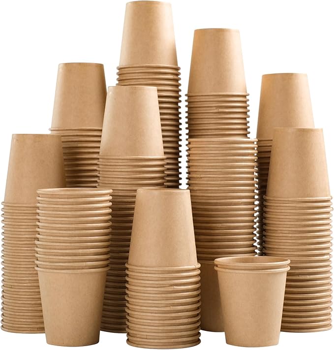 SIUQ 1200 Pack 3 oz Kraft Paper Cups, Disposable Bathroom Cups, Mini Mouthwash Cups, Hot/Cold Beverage Drinking Cup for Gargle Espresso Juice Medicine (Brown) - Bloomnest