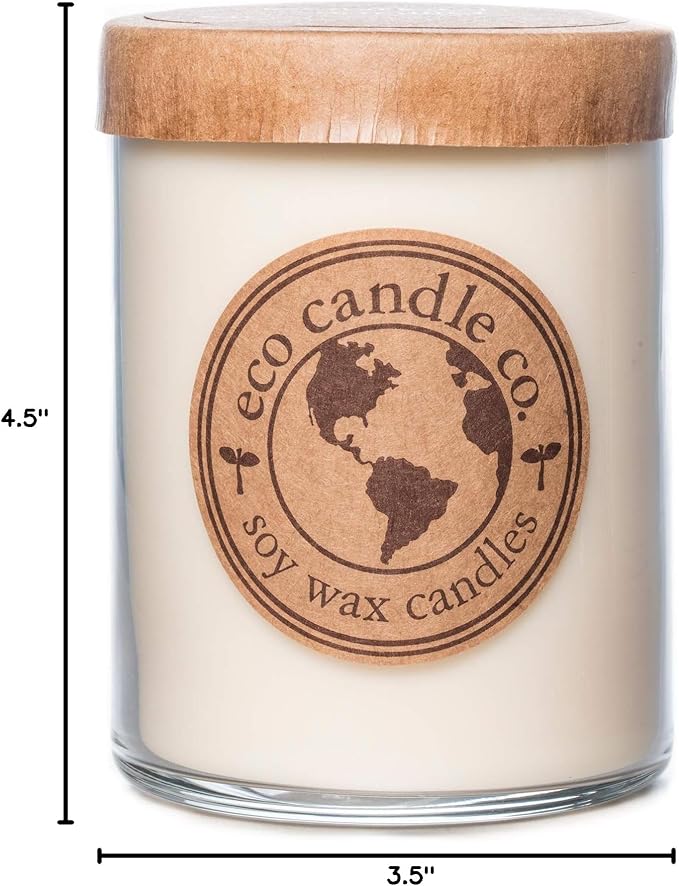 ECO CANDLE CO. Recycled Candle, Bourbon Vanilla, 18 oz. Double Wick - Scents of Bourbon, Vanilla, Tonka Bean, Cedarwood, & Cardamom - 100% Soy Wax, No Lead, Kraft Paper Label & Lid, Hand Poured - Bloomnest