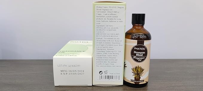 PHATOIL 3.38FL.OZ Dragons Blood Fragrance Oils for Aromatherapy, Essential Oils for Diffusers for Home, Perfect for Diffuser, DIY Candle and Soap Making, DIY Scented Products - 100ml - Bloomnest