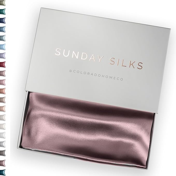 SUNDAYSILKS™ 100% Mulberry Silk Pillowcase, Silk Pillow Cases for Hair & Skin, Superior to Satin Pillowcase, with Zipper, Standard, Queen, King Sizes, Anti-Wrinkle, Cooling, Non-Slip Silk Pillowcases - Bloomnest