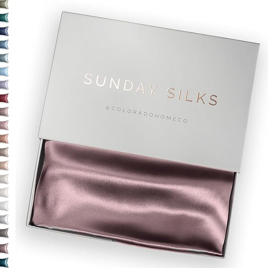SUNDAYSILKS™ 100% Mulberry Silk Pillowcase, Silk Pillow Cases for Hair & Skin, Superior to Satin Pillowcase, with Zipper, Standard, Queen, King Sizes, Anti-Wrinkle, Cooling, Non-Slip Silk Pillowcases - Bloomnest