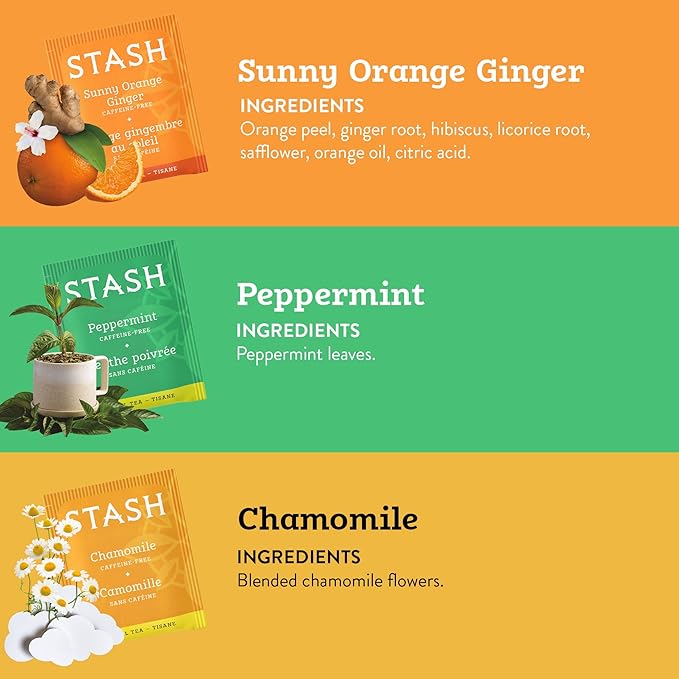 Stash Tea Soothing Herbal Tea 6 Flavor Variety Pack, 6 Boxes With 18-20 Tea Bags Each - Bloomnest
