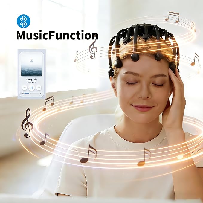 THOUSAND SUNNY Electric Octopus Head Massager for Scalp, 360 Scalp Stress Relax Massage Tool Hands Free with 20 Massage Nodes Bloomnest