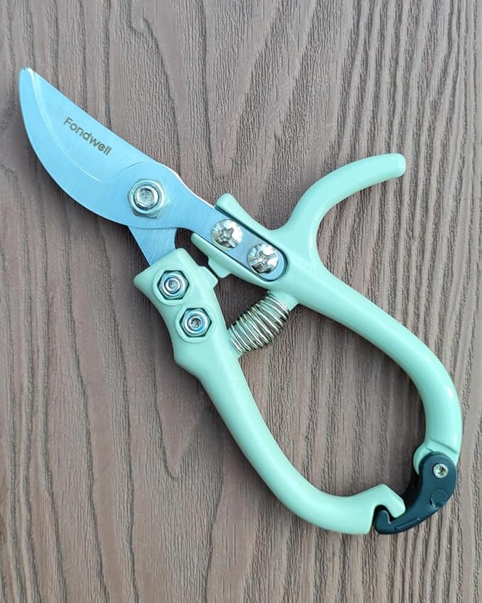 Fondwell 6" Gardening Shears Hand Pruners: Lightweight Garden Trimmers with Bypass Blades - Reliable Bonsai Cutters for Small Plants - Bloomnest