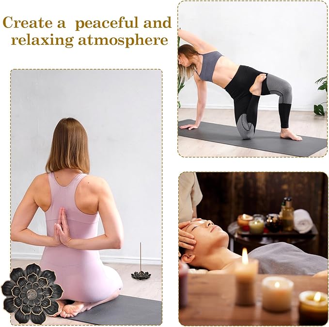 6 Pcs Incense Holder Lotus Incense Burner Cone Stick Holder Catcher Vintage Flower Incenses Burner for Home Sauna Yoga SPA Fragrance - Bloomnest