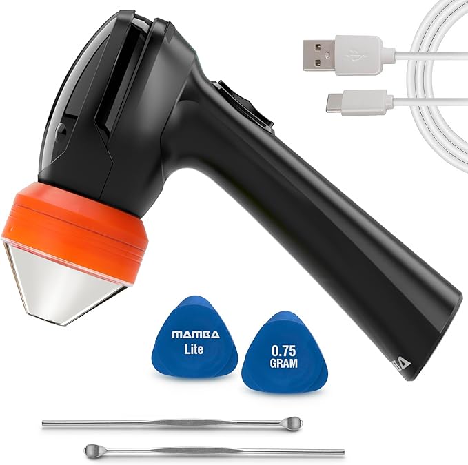 Mamba Lite 0.75g Orange All Plastic Head USB Electric Herb Grinder. Small Portable Herbal Machine & Spice Mill for the Kitchen - Bloomnest