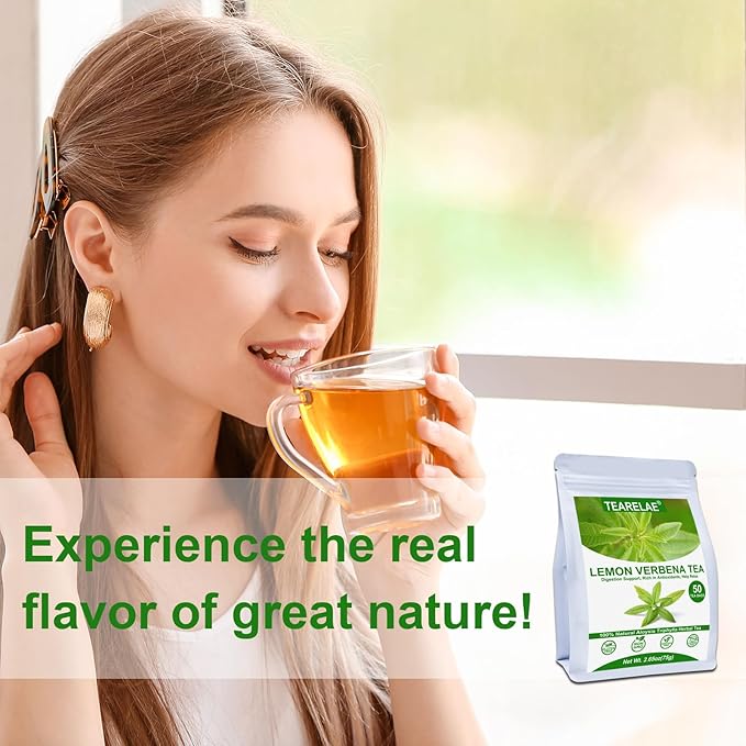 TEARELAE - Lemon Verbena Tea Bags - 1.5g x 50 Count - Natural Cut & Sifted Lemon Tea - Non-GMO - Caffeine-free - Cedron - Verbena Tea For Digestion Support & Calming - Bloomnest