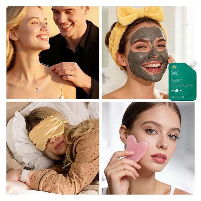 25 Pcs Valentines Day Gifts for Women, Eucalyptus Bath & Body Gift Set, Hydrating Skin Care Set, Spa & Self Care Gift, Cosmetic Bag, Necklace, Christmas, Birthday, Mother's Day - Bloomnest