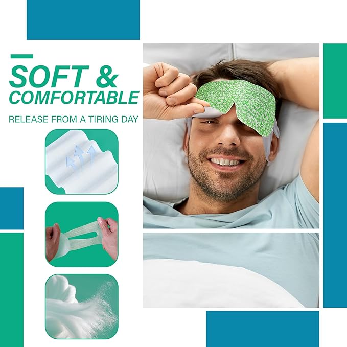 16 Packs Steam Eye Mask,Warm Eye Compress for Dry Eyes Sleep Mask,Hot Auto Heated Eye Masks Relaxing Items for Women Moist Heat for Eyes Soothing Eye Fatigue,Disposable EyeMask for SPA Essentials - Bloomnest