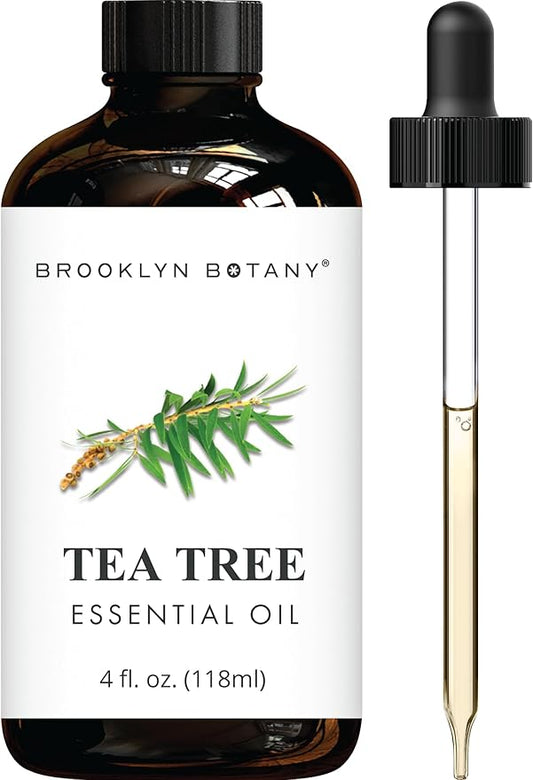 Brooklyn Botany Tea Tree Essential Oil - Huge 4 Fl Oz - 100% Pure and Natural - Premium Grade with Dropper - for Aromatherapy and Diffuser - Bloomnest