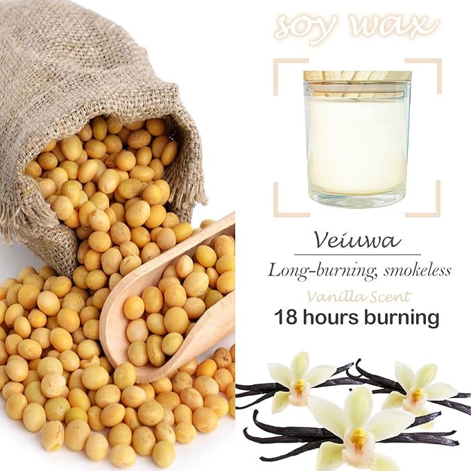 12 Pcs 6 Oz Bulk White Soy Candles,Vanilla Scented Candles Set,Bulk Aromatherapy Candle,Great Stress Relieving Scented Candle for Girls as a Gift for Birthdays, Weddings and More! - Bloomnest
