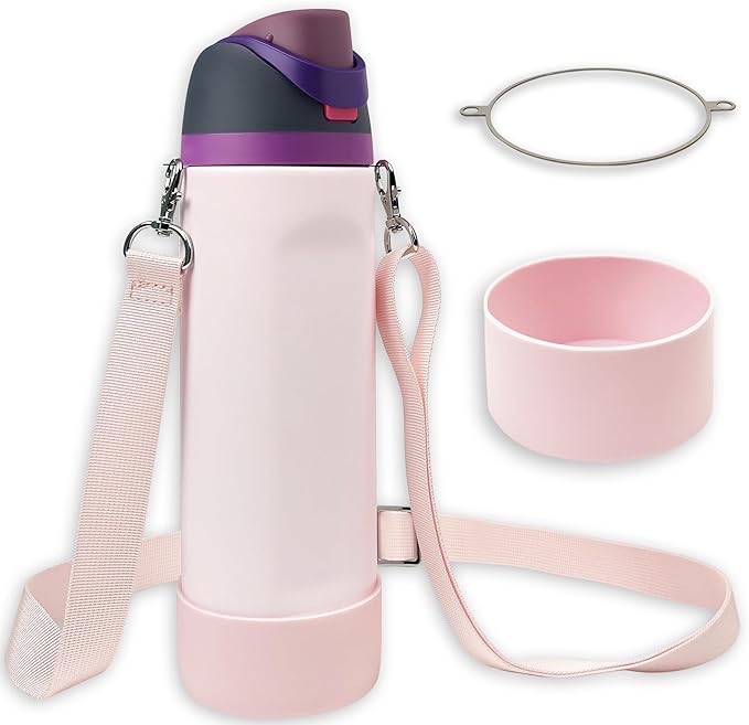 Silicone Boot Set for Owala Water Bottle 24 oz, 32 oz, 40 oz - Includes Non-Slip Sleeve, Shoulder Strap & Handle Strap, Perfect Owala Accessories, Fits Owala Tumbler, Owala FreeSip, Candy Coated SITKOL