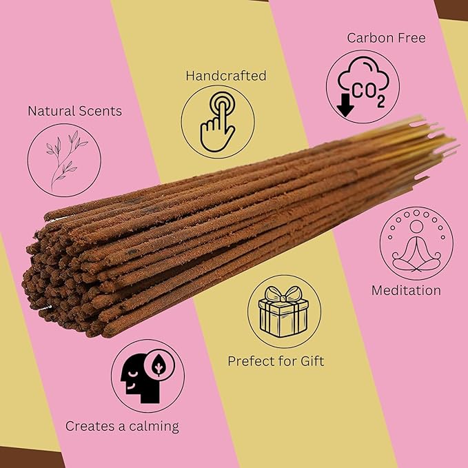 Bless-Copal 100%-Natural-Handmade-Hand-Dipped-Incense-Sticks Organic-Chemicals-Charcoal-Free Purification-Relaxation-Positivity-Yoga-Meditation Best-Woods-Scent (25 Sticks (1.4 OZ)) BlessInternational