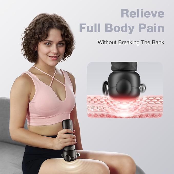 HYAKO SE Muscle Therapy Massage Gun - Deep Tissue Vibration Massager, Non-Invasive Design for Full-Body Care, Pain Relief for Back, Neck, Leg, Shoulder – Gifts for Men and Women (Black) - Bloomnest