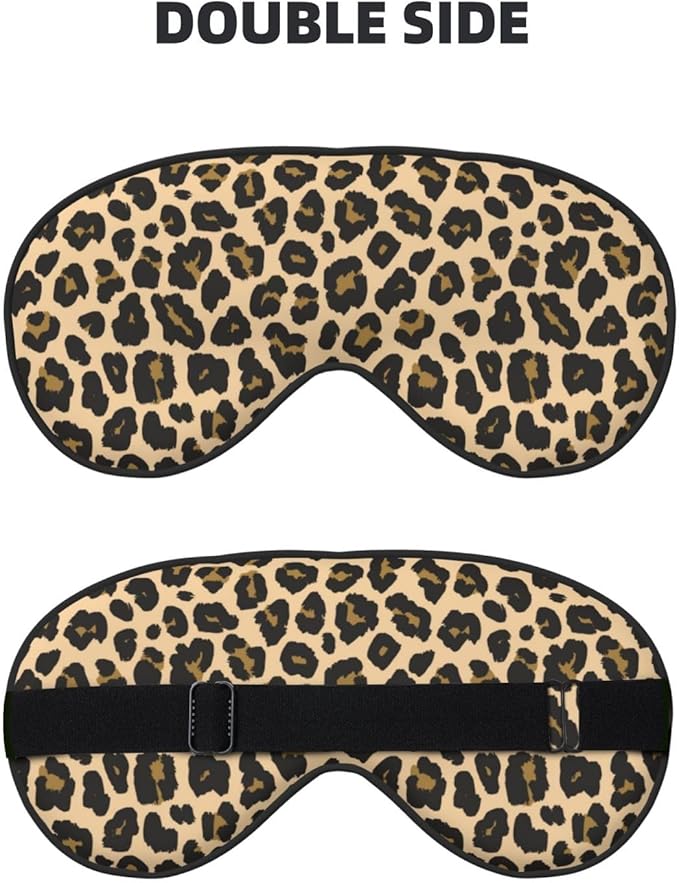 Sleep Eye Mask Brown Leopard Sleep Mask for Women Men Comfortable Eye Mask with Adjustable Strap Soft Eye Cover Blindfold for Travel Yoga Nap Shift Work - Bloomnest