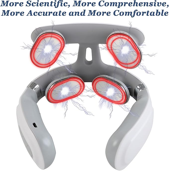 Pulse Neck Massager, 2026 2.0 Upgraded 4-Head Portable Neck Massager with Heat, 6 Modes 16 Levels for Home Relaxation & Personal Comfort, Ergonomic Design, Portable, Lightweight Bloomnest