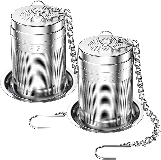 2 Pack 18/8 Stainless Steel Tea Infuser, Extra Fine Mesh Tea Infusers for Loose Tea, Tea Strainer Steeper Filter for Brew Tea, Spices & Seasonings (2) - Bloomnest