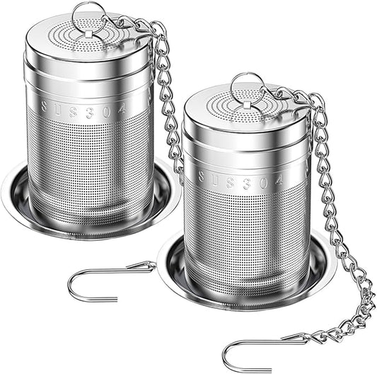 2 Pack 18/8 Stainless Steel Tea Infuser, Extra Fine Mesh Tea Infusers for Loose Tea, Tea Strainer Steeper Filter for Brew Tea, Spices & Seasonings (2) - Bloomnest