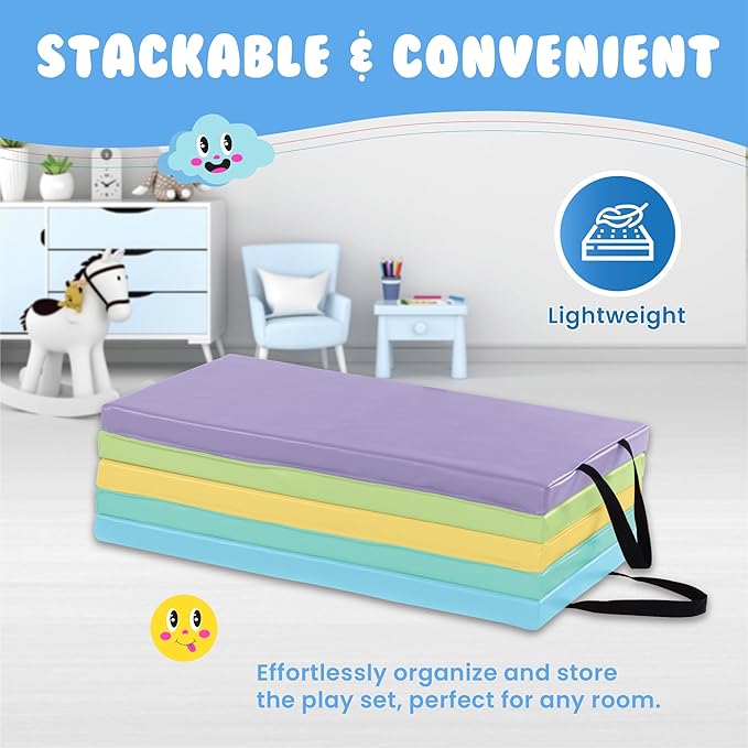 New Bounce Tumbling Mat for Kids - Gymnastics Mat - Folding Exercise Tumble Mat for Home Gyms - Bloomnest