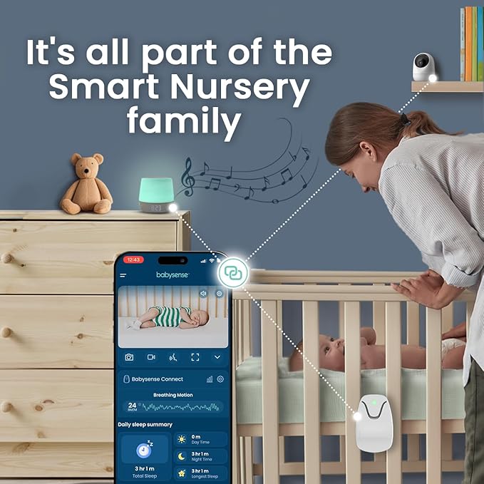 Babysense Dreamer 2.0 Baby Sound Machine with Night Light | 2nd Gen | 28 Soothing Sounds | Toddler Sleep Trainer | App-Controlled White Noise Machine | Sleep Timer | 2.4GHz WiFi | US Only - Bloomnest