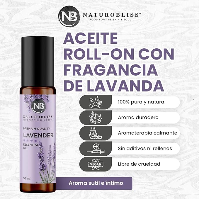 NaturoBliss Lavender Essential Oil Roll On, 10 ml - Bloomnest