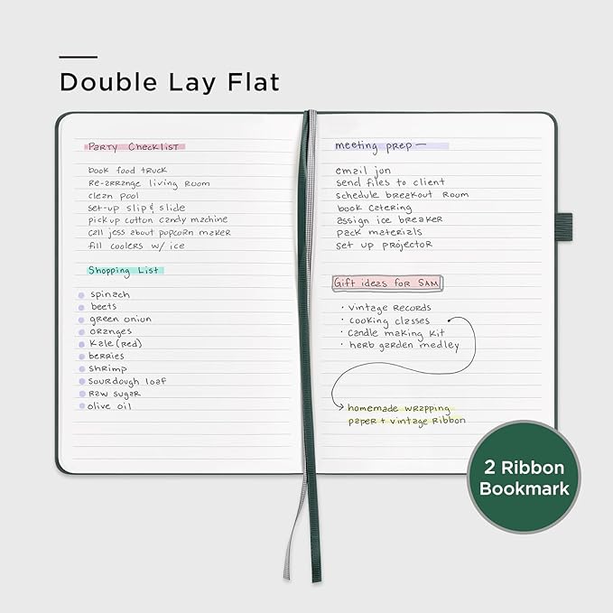 &And Per Se Lined Journal Notebook (3 Packs), 160 Pages 100GSM Thick Paper, A5 Hardcover College Ruled Journals for Writing, 5.7'' x 8'' (Brown, Blue & Green)